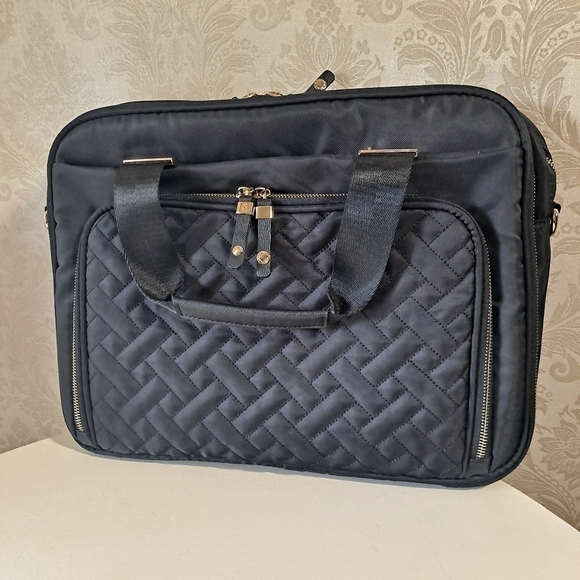 Parfois Nylon Quilted Computer Bag Fits Over Suitcase Handle EUC - Picture 1 of 16